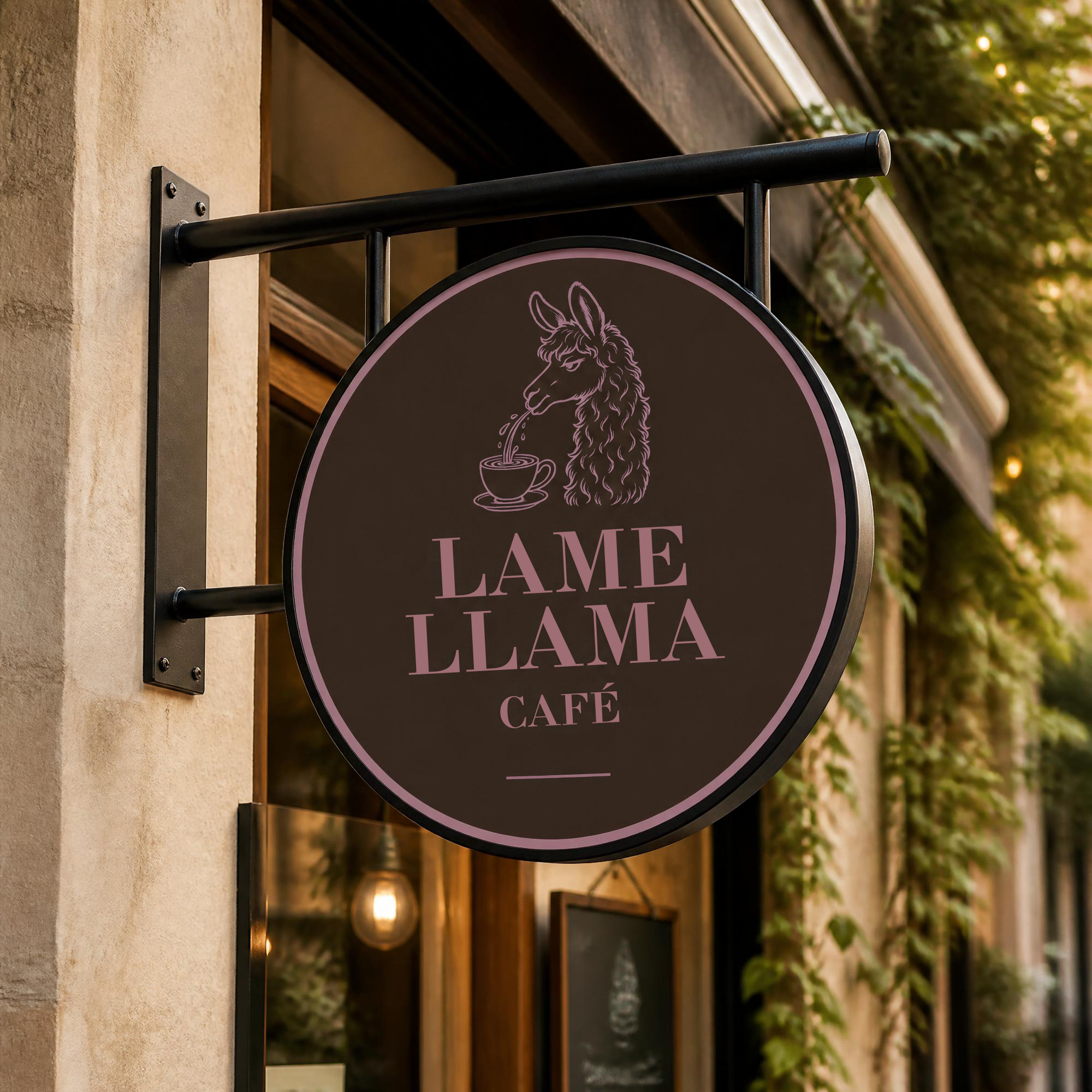Lame Llama Café sign in Marewick